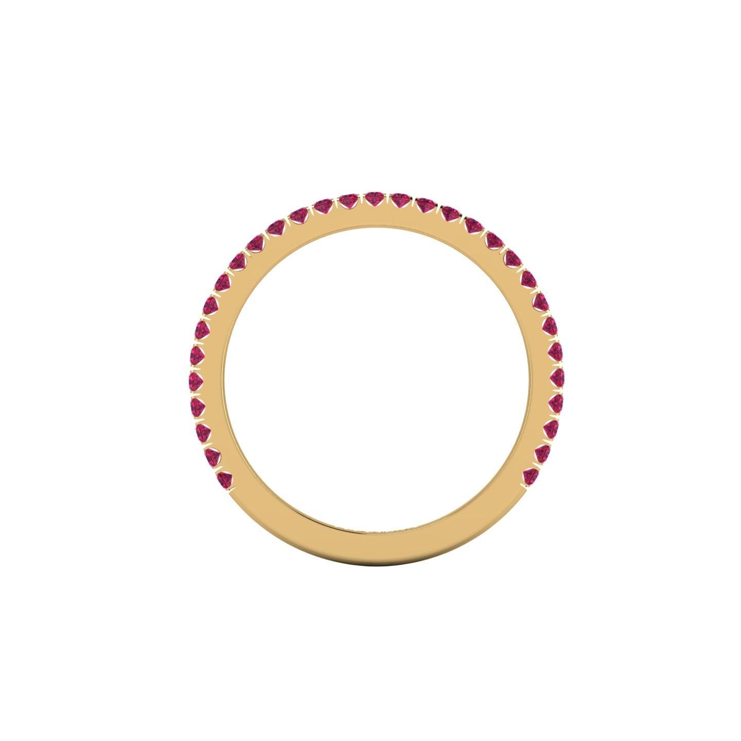 bague à bande fine en or jaune 18K, bagues empilables, avec environ 0,30 carat de rubis, sertie à la main, ajustement confortable, la bande mesure 1,5 mm de largeur. Portez une ou plusieurs bandes plates pour différents looks.
Commandes