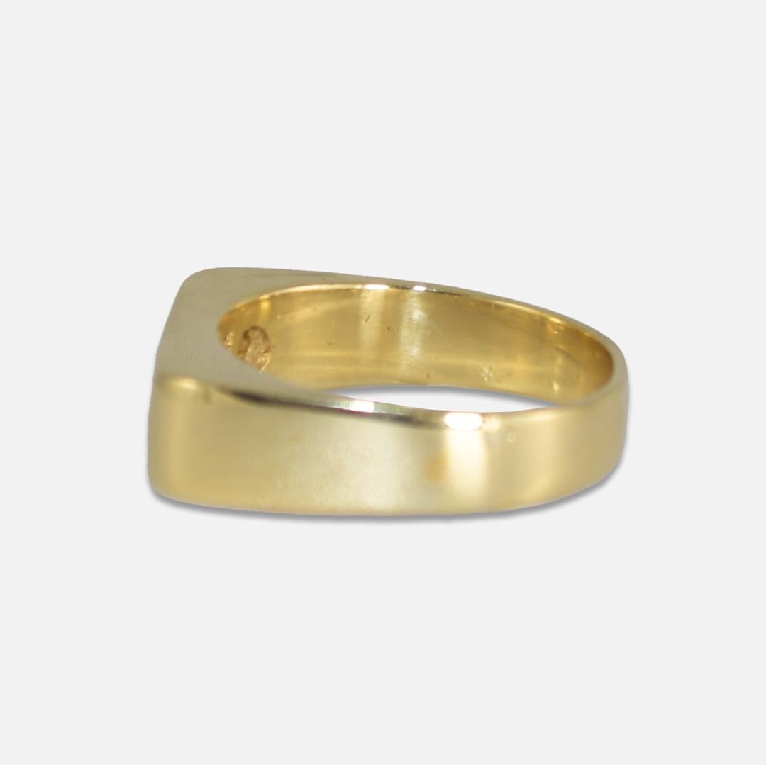 Women's or Men's 18K Yellow Gold Three-Diamond Ring 0.95ct For Sale