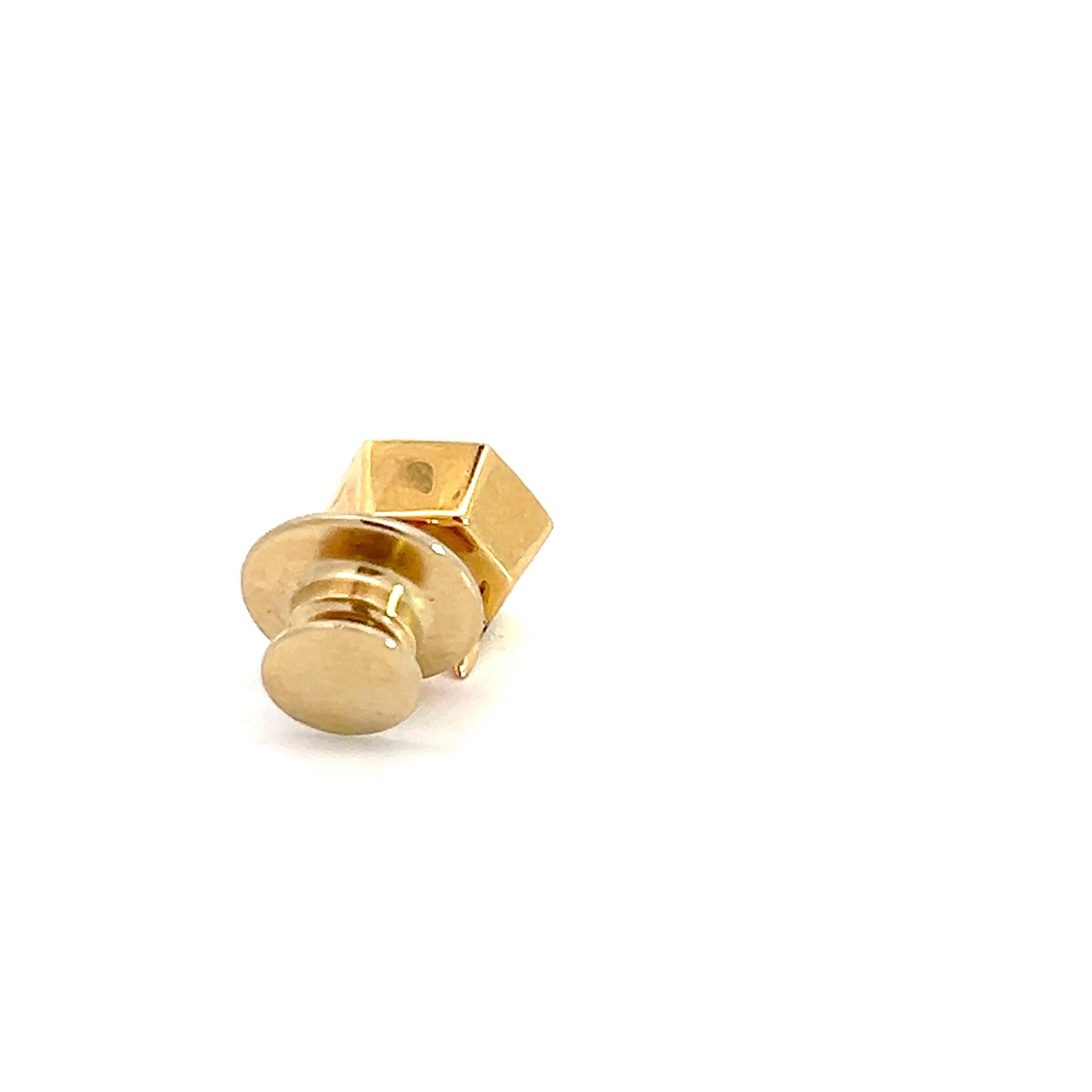 18k Yellow Gold Tie Tack/Lapel Pin Mexican Opal In New Condition For Sale In New York, NY