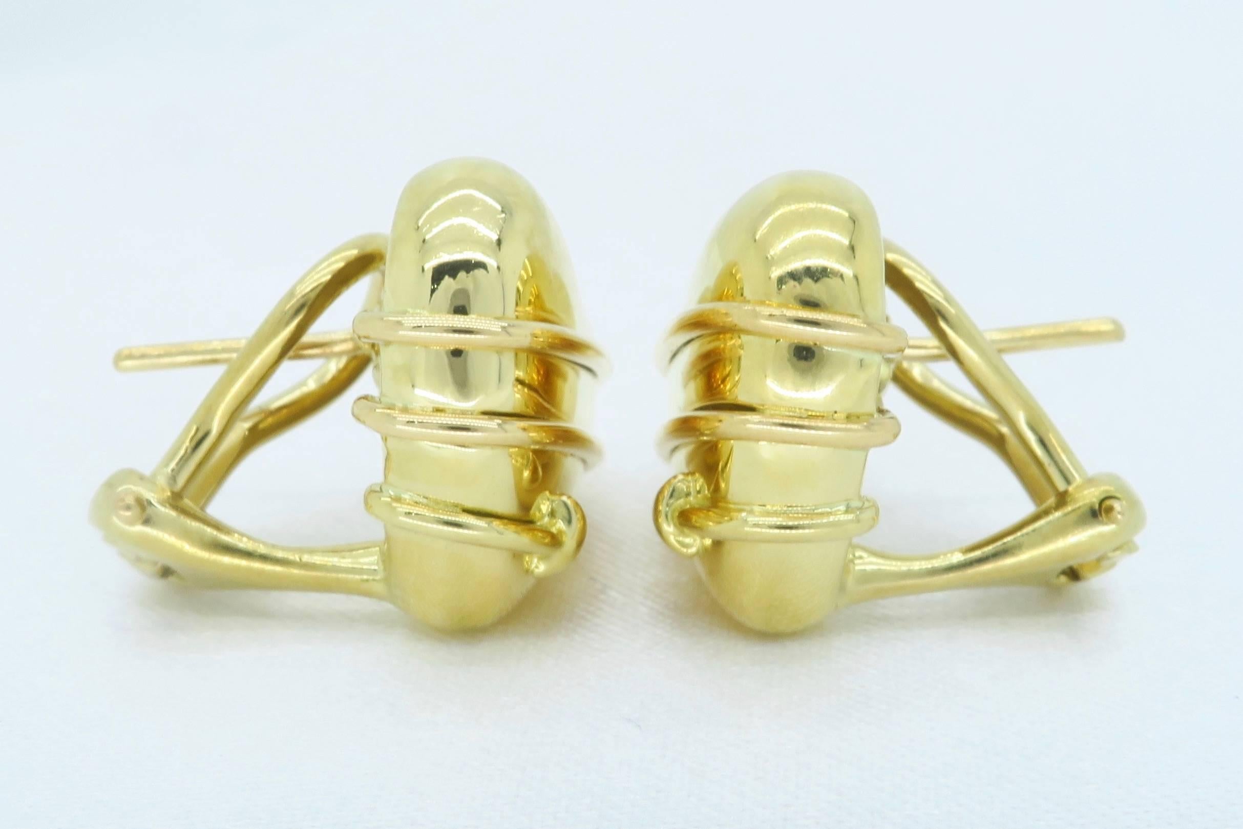 Women's or Men's 18 Karat Yellow Gold Tiffany & Co. Cupid Earrings