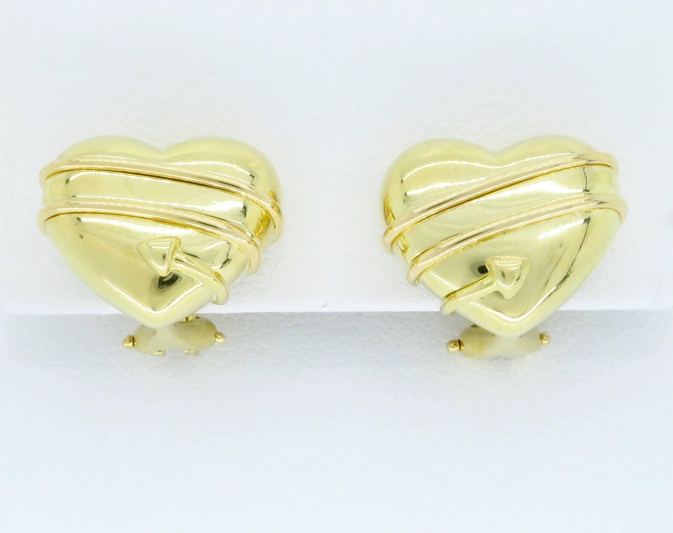 18 Karat Yellow Gold Tiffany & Co. Cupid Earrings 1