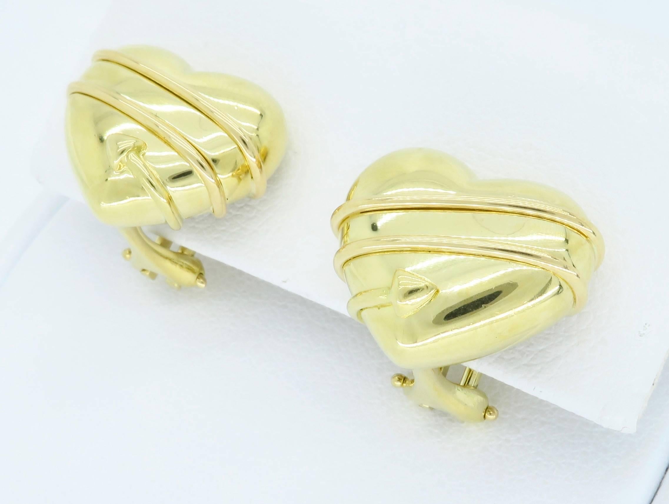18 Karat Yellow Gold Tiffany & Co. Cupid Earrings 2
