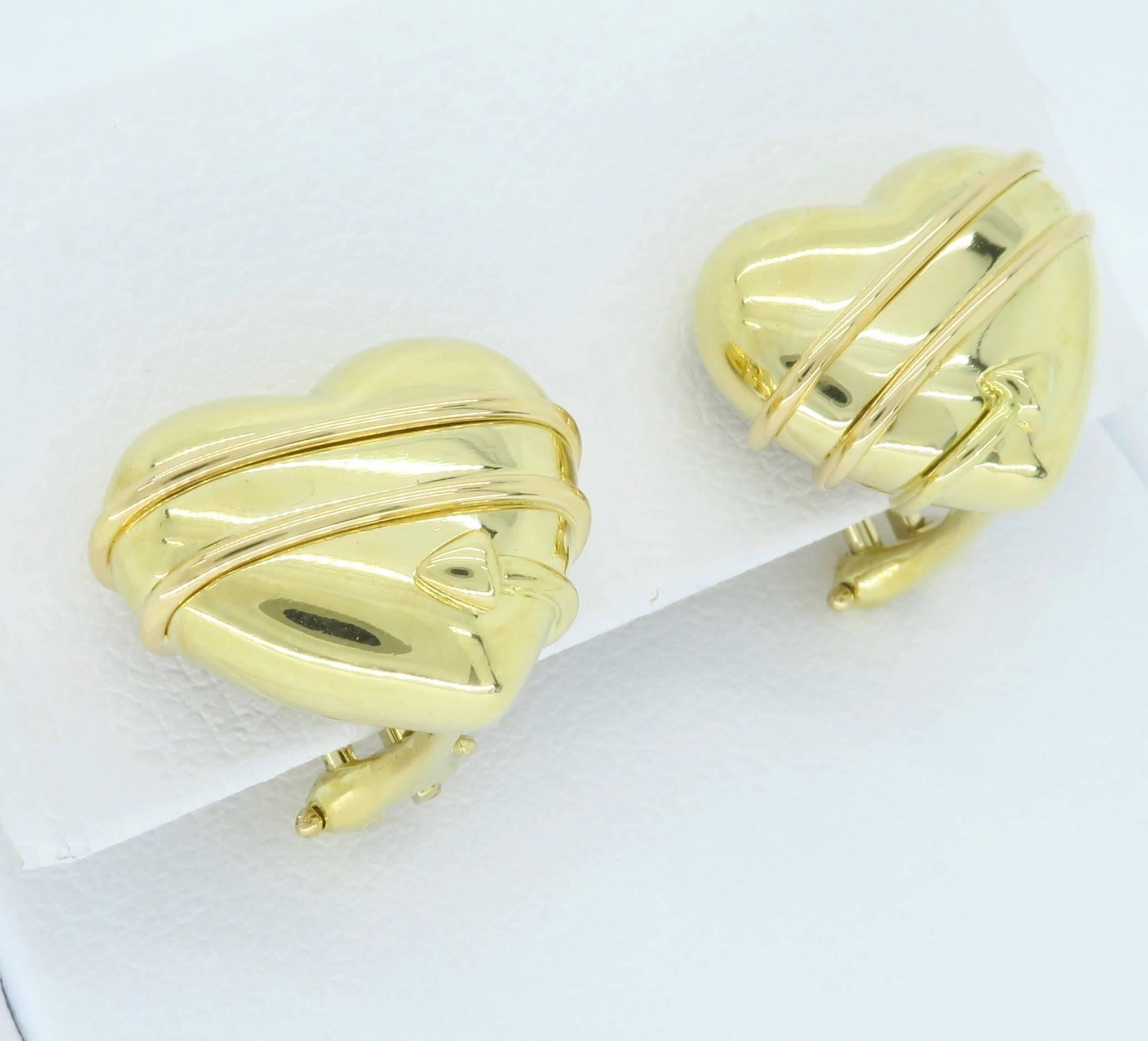 18 Karat Yellow Gold Tiffany & Co. Cupid Earrings 3