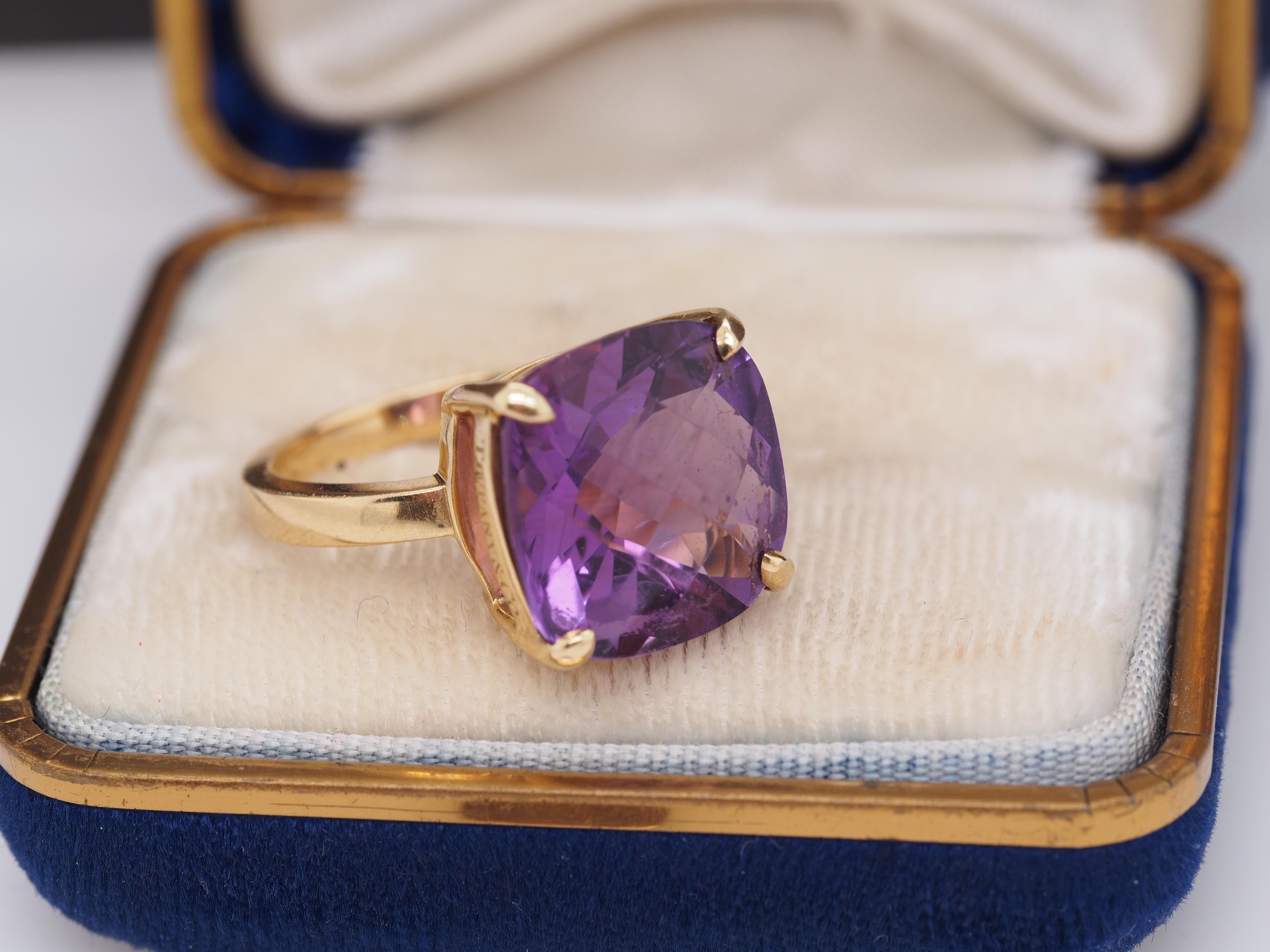 18 Karat Gelbgold Tiffany & Co Amethyst-Ring mit funkelndem Ring (Zeitgenössisch) im Angebot