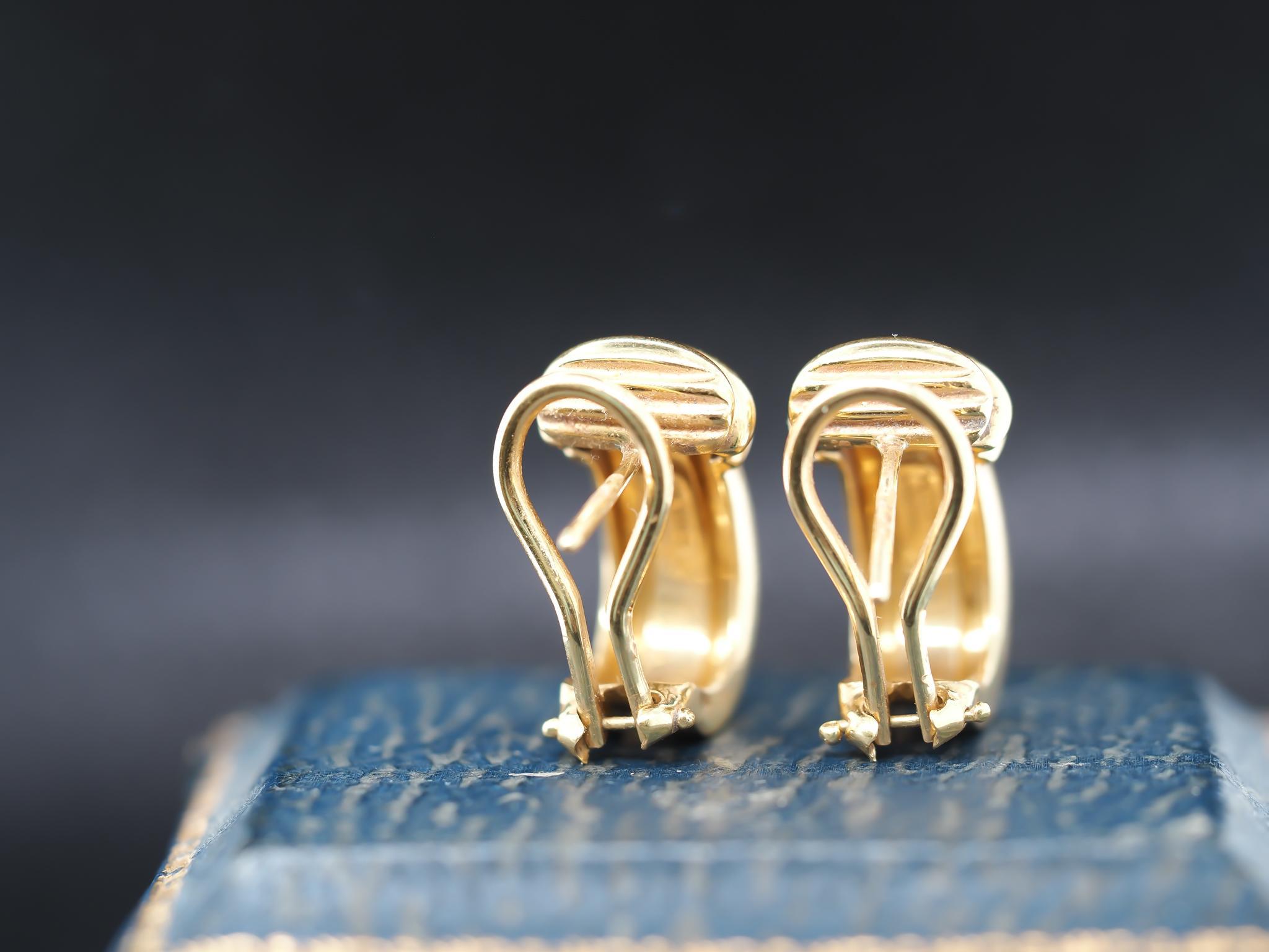 18K Yellow Gold Tiffany & Co. Earrings Circa 1995 For Sale 2