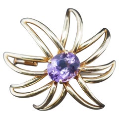 18K Yellow Gold Tiffany & Co. Fireworks Amethyst Brooch Pin - VHK#3c