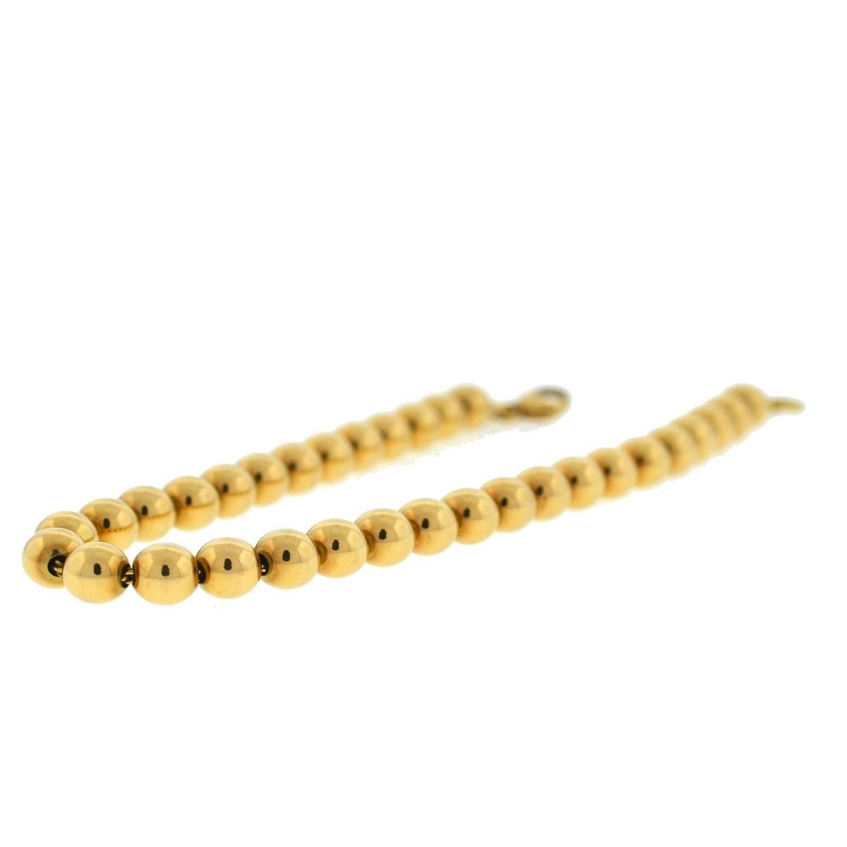 18 Karat Yellow Gold Tiffany & Co. Hardware Ball Bracelet In Excellent Condition In Boca Raton, FL