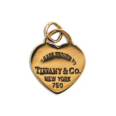 18K Yellow Gold Tiffany & Co. Heart Tag Pendant 1.2g