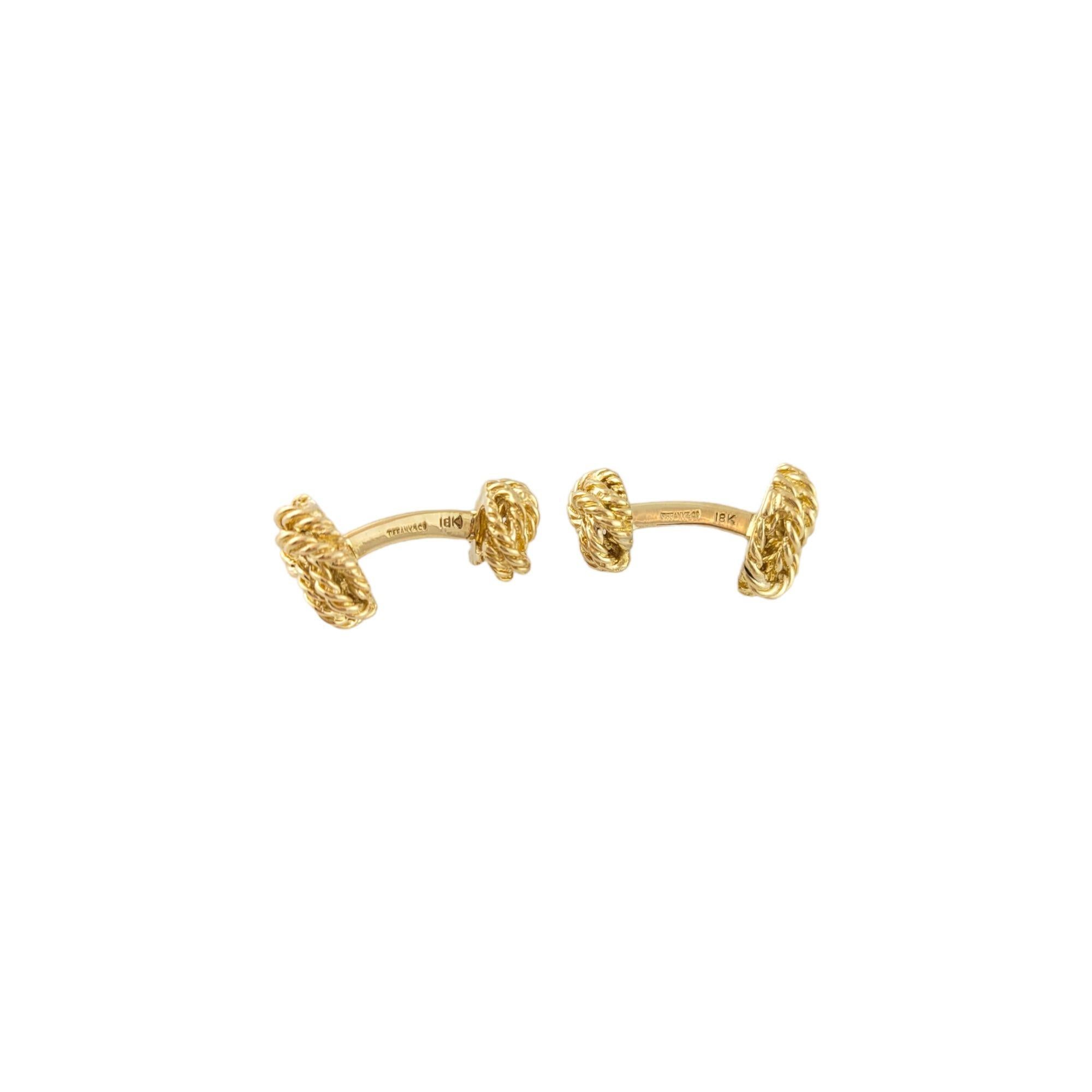 18 Karat Gelbgold Tiffany & Co Manschettenknöpfe mit Knoten im Zustand „Gut“ im Angebot in Washington Depot, CT
