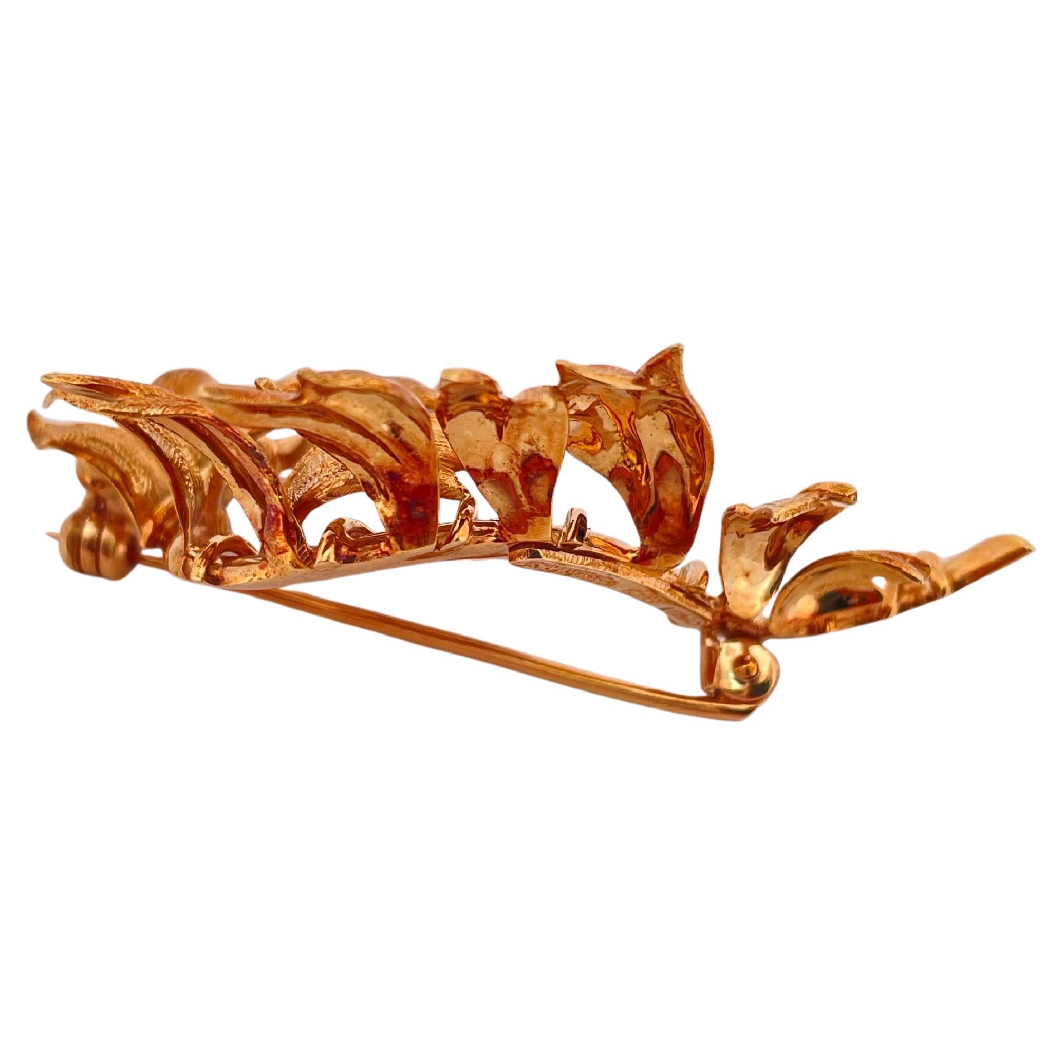 Contemporain Broche en or jaune 18k Tiffany & Co Leaf and Branch en vente