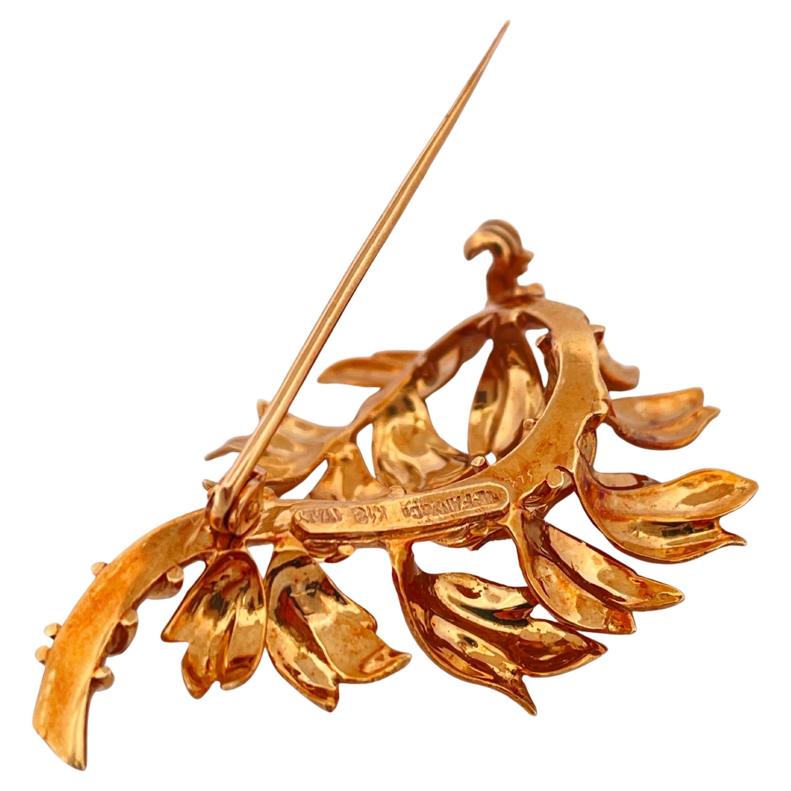 Broche en or jaune 18k Tiffany & Co Leaf and Branch en vente 1