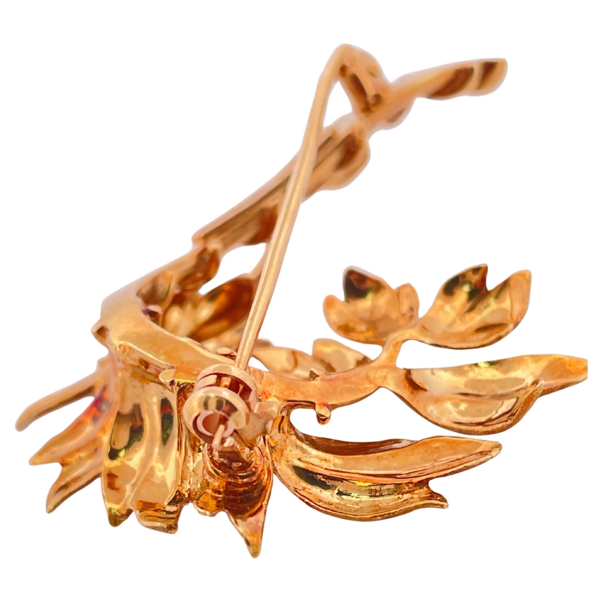 Broche en or jaune 18k Tiffany & Co Leaf and Branch en vente 2