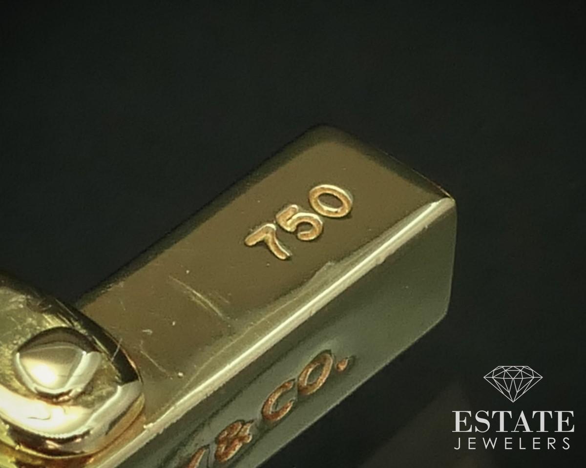Or jaune 18 carats Tiffany & Co. Boutons de manchette ovales en nacre 14 g i15111 Unisexe en vente