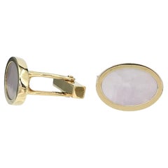 18k Yellow Gold Tiffany & Co. Oval Mother of Pearl Cufflinks 14g i15111