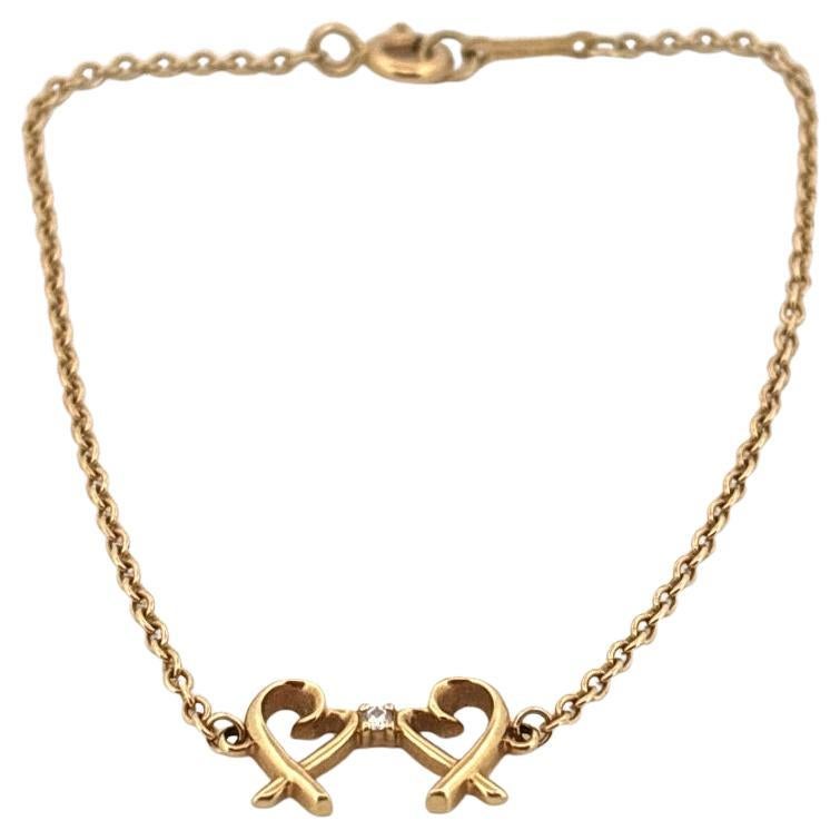 Moderne Or jaune 18K Tiffany & Co. Paloma Picasso - Bracelet à double cœur d'amour en vente