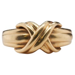 18k Yellow Gold Tiffany & Co Signature x Ring