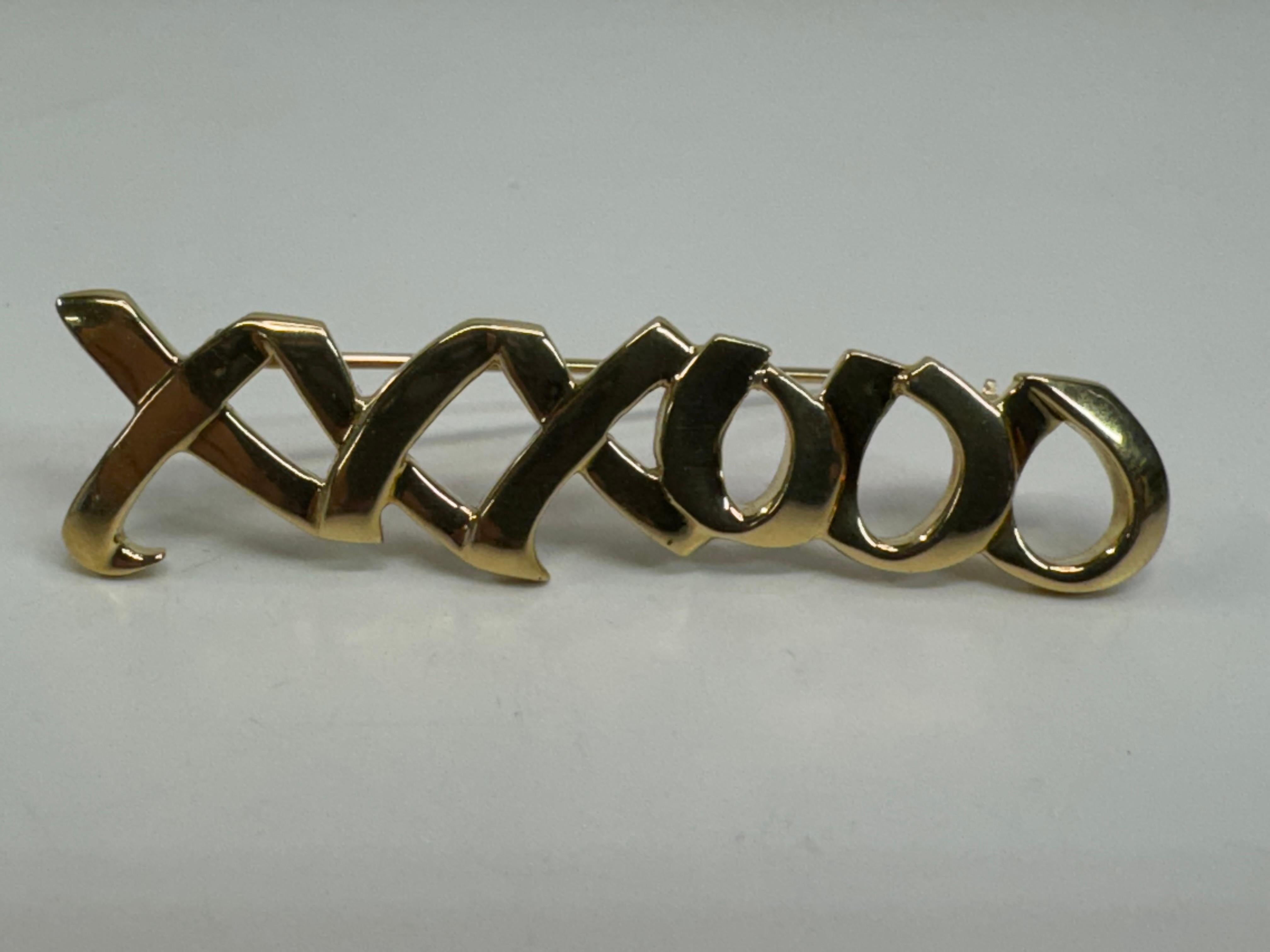 Broches Tiffany XO de oro amarillo de 18k en venta 2