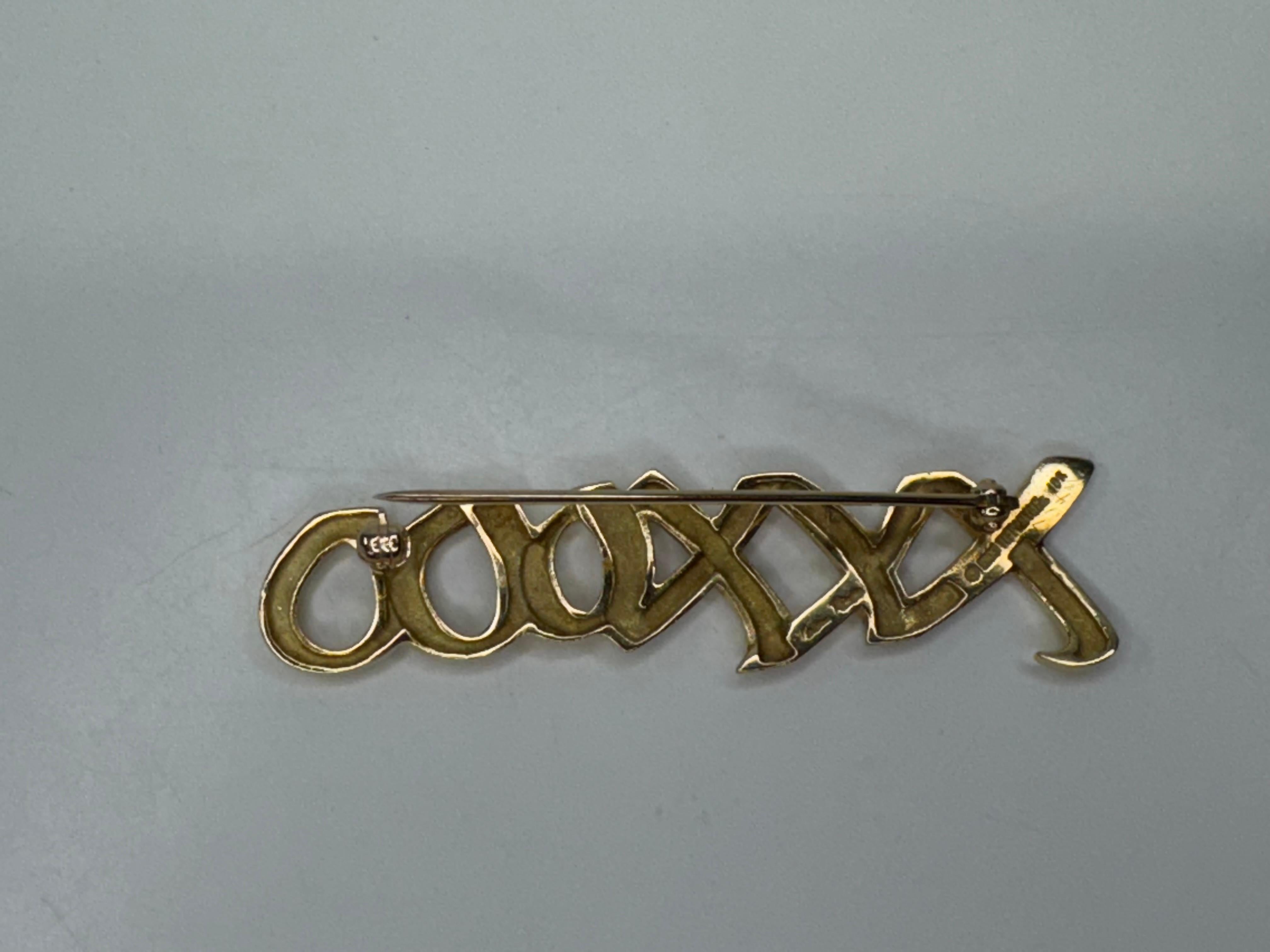 Broches Tiffany XO de oro amarillo de 18k en venta 3