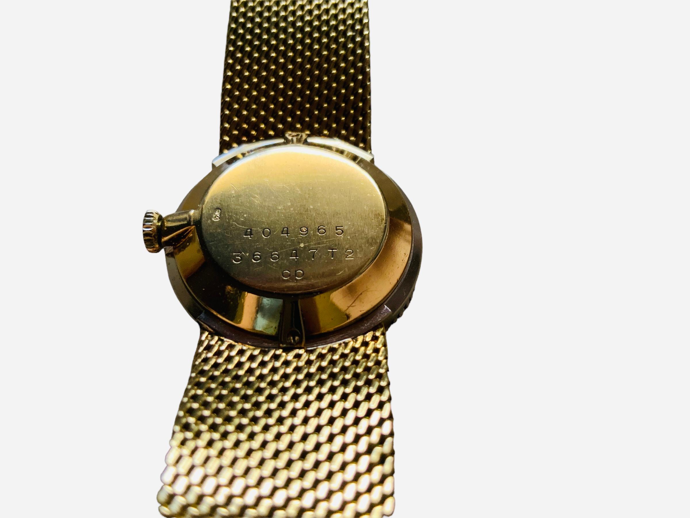 18K Yellow Gold Tiger Eye Baume & Mercier Women Wrist Watch For Sale 1