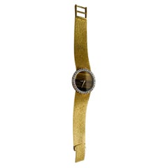 18K Yellow Gold Tiger Eye Baume & Mercier Women Wrist Watch