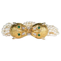 18K Yellow Gold Tiger Freshwater Pearl Bracelet