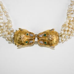 18K Yellow Gold Tiger Freshwater Pearl Necklace 159.8g