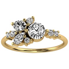 18k Yellow Gold Tima Delicate Scattered Organic Design Diamond Ring '3/4 Ct. Tw'