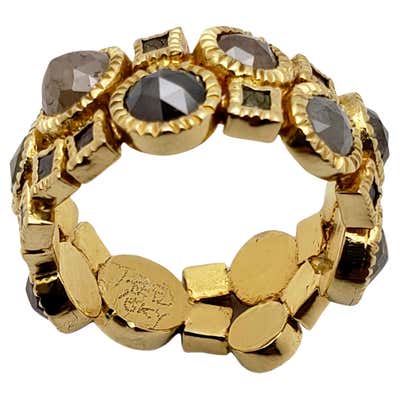 Todd Reed Gold Rose Cut Rough Diamond Eternity Band Ring at 1stDibs ...