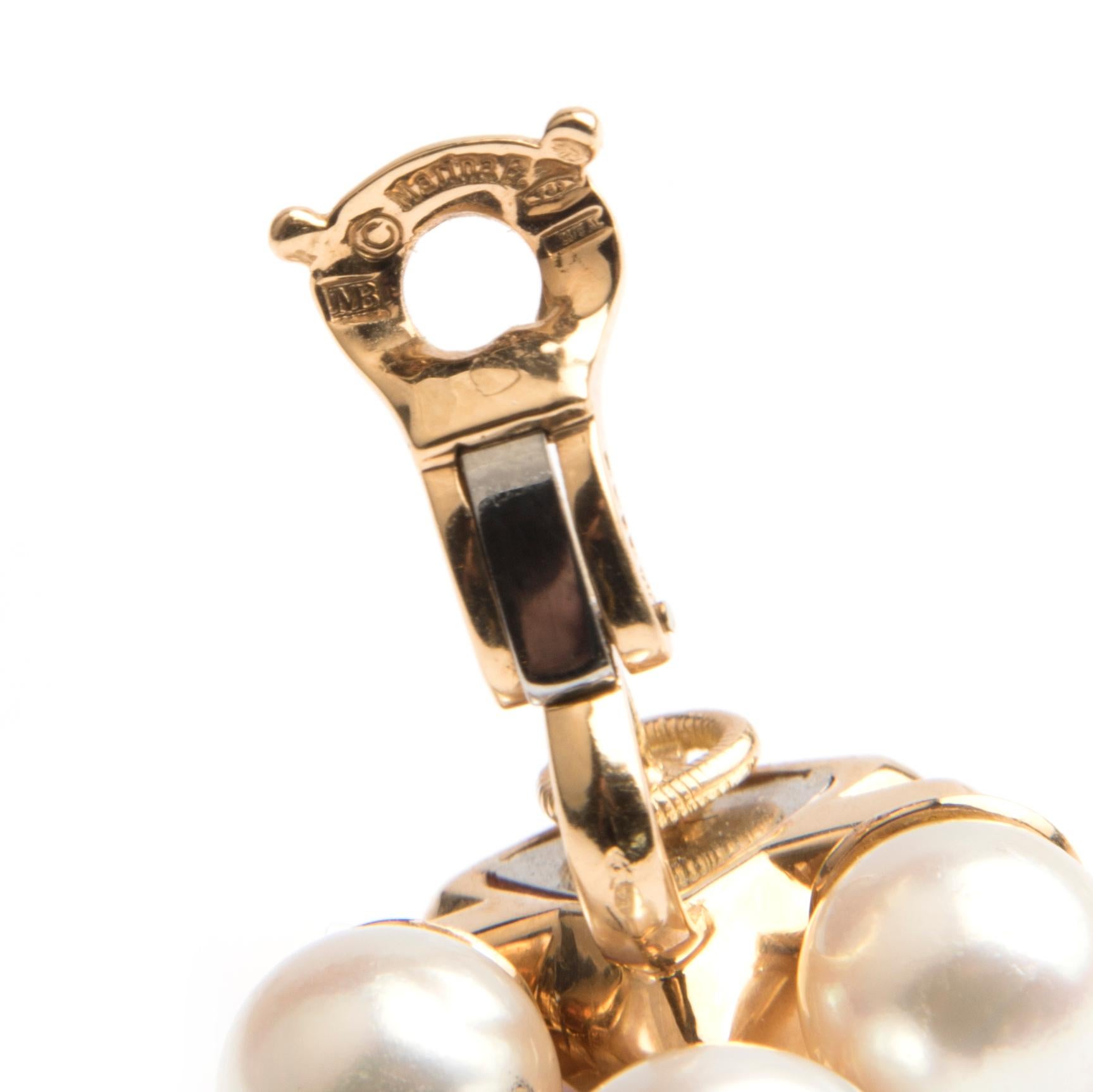 Women's 18 Karat Gold Tourmaline Cultured Pear Earrings Aquila by Marina B For Sale