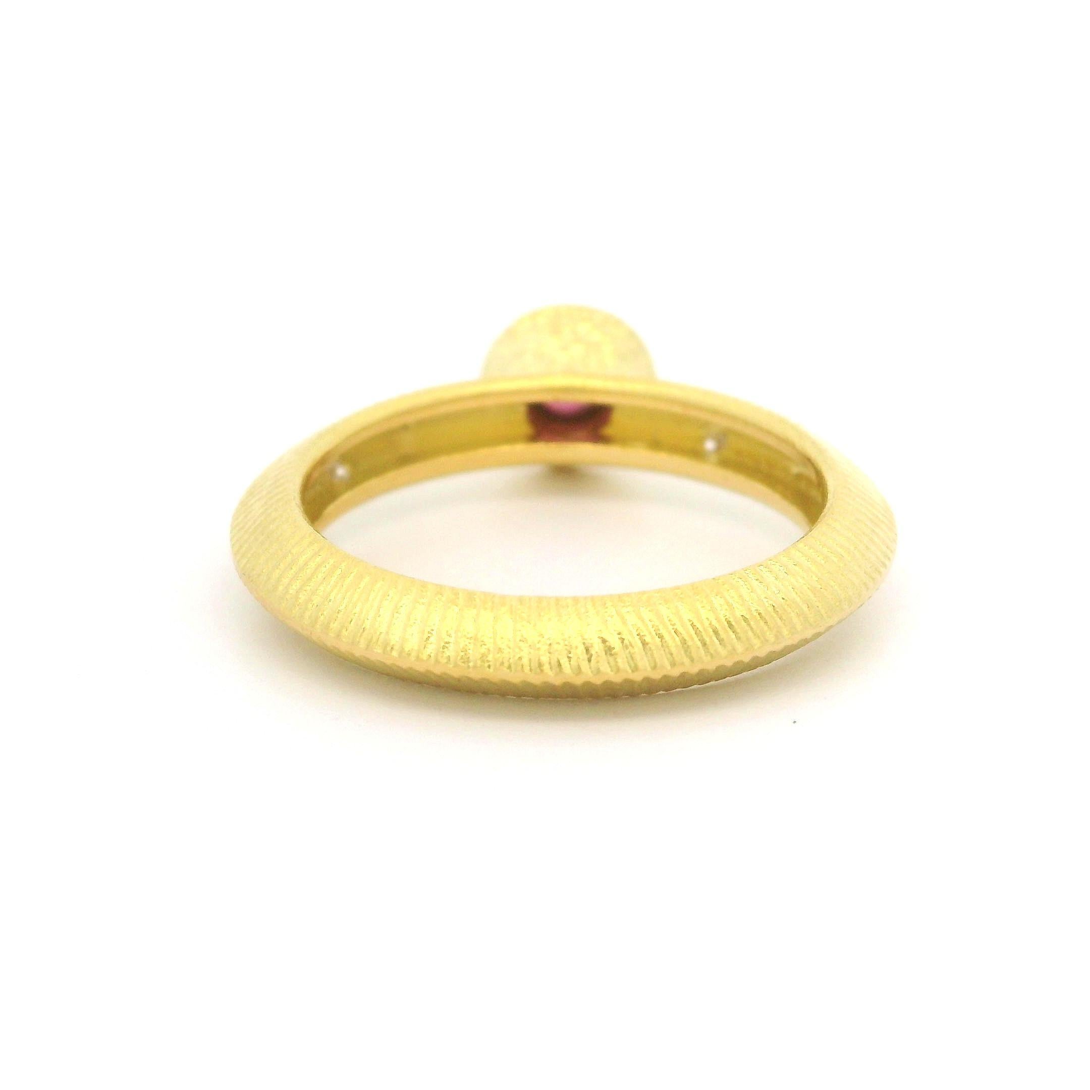 Women's 18k Yellow Gold Tourmaline & Diamond Accent Knife Edge Band Ring Size 6.5