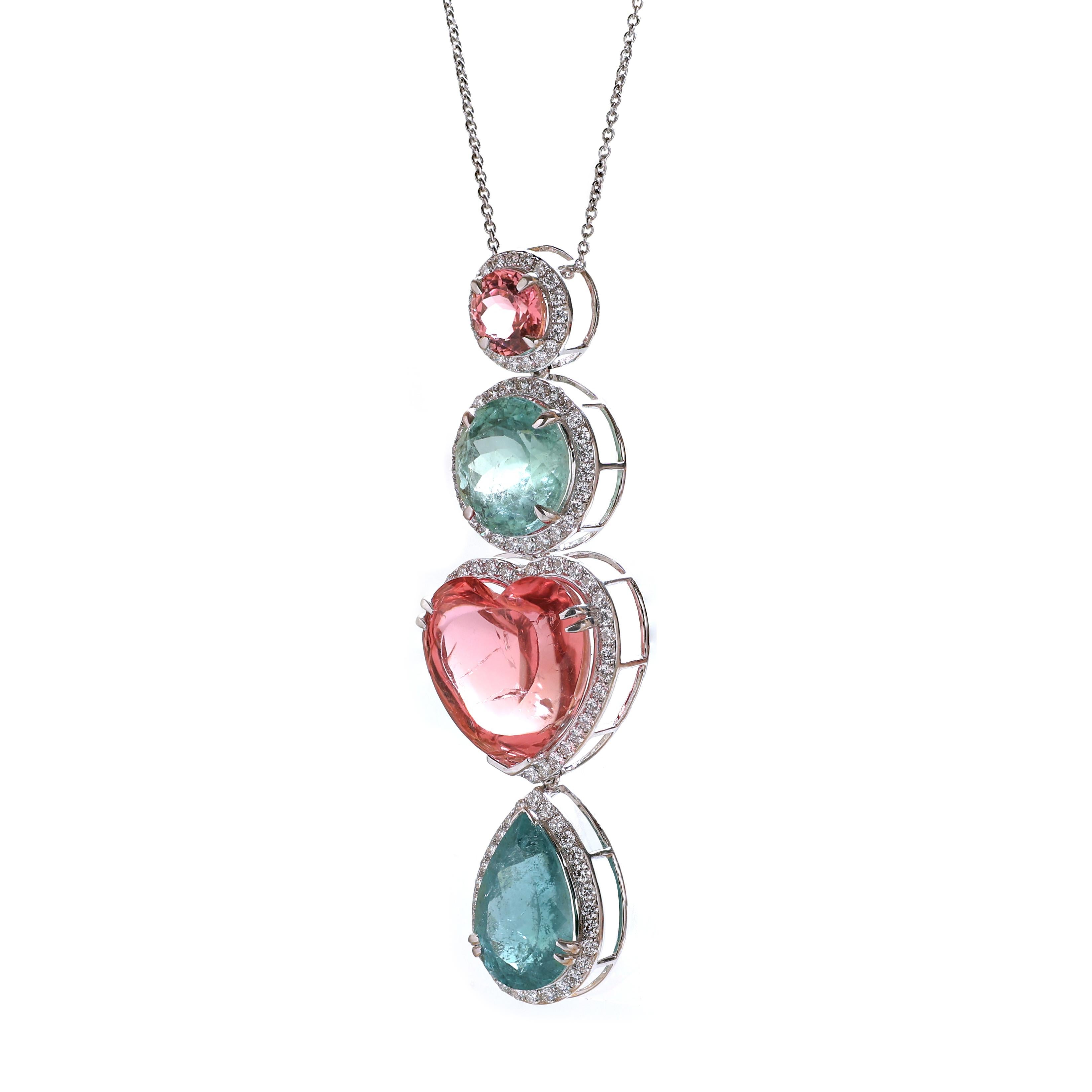 Pendentif Tourmaline en or jaune 18k, Pendentif Tourmaline pour femmes Pour femmes en vente