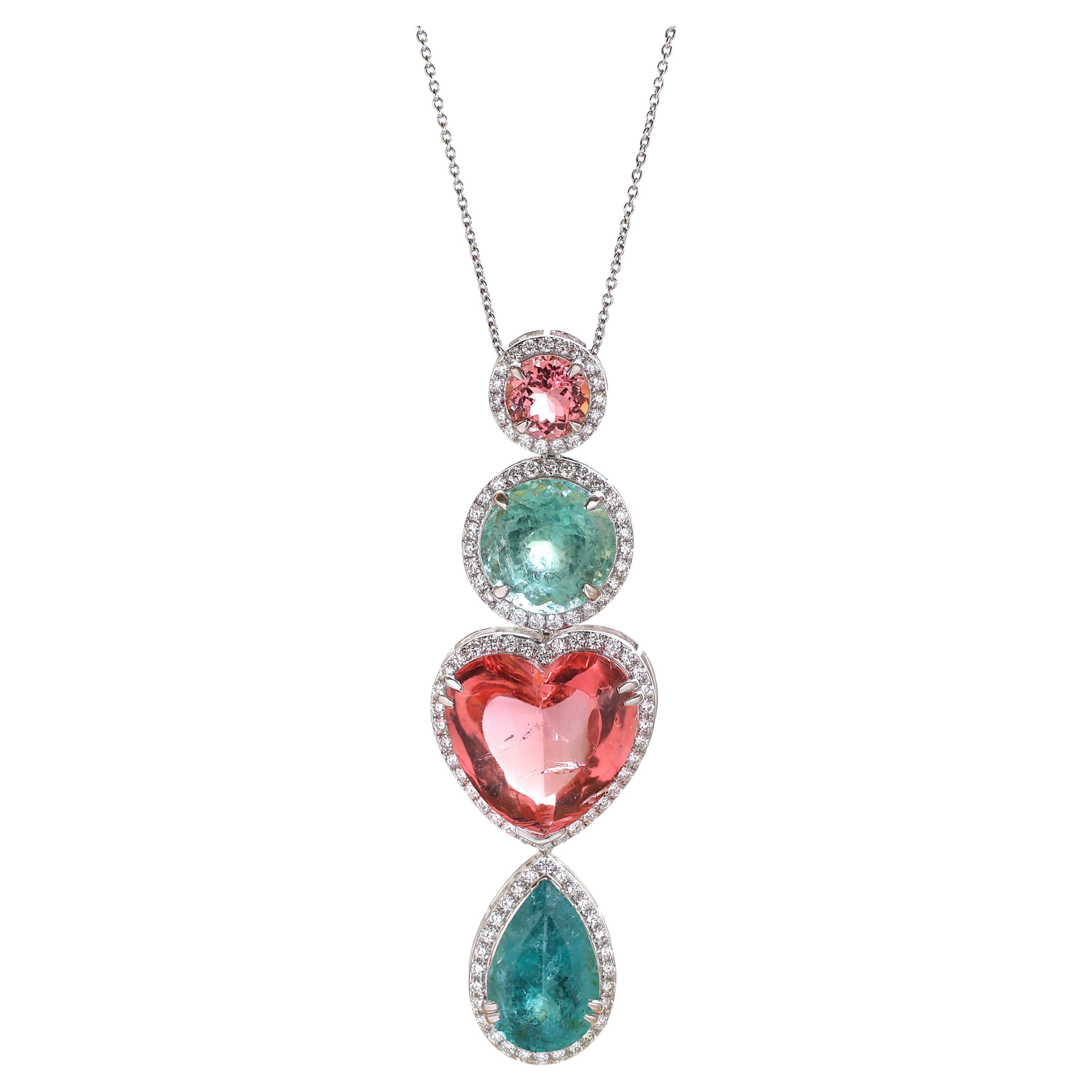 Pendentif Tourmaline en or jaune 18k, Pendentif Tourmaline pour femmes en vente