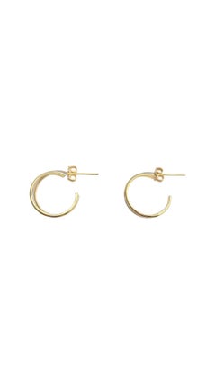 18K Yellow Gold Tri-Color Hoop Earrings #21109