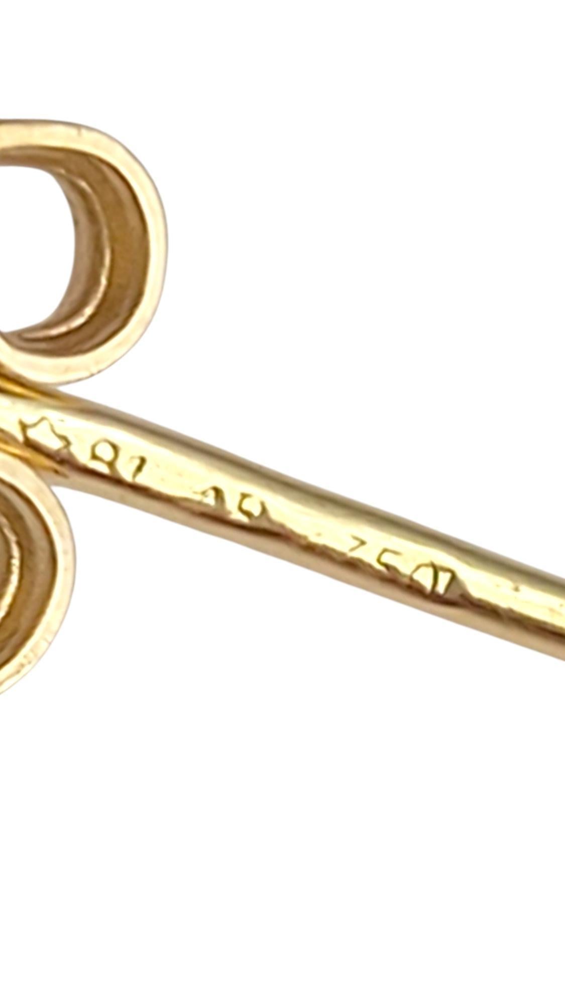 Women's 18K Yellow Gold Tri-Color Hoop Earrings #21109 For Sale