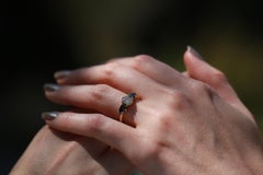 18k Yellow Gold Triple Grey Diamond Ring