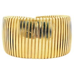 18K Yellow Gold Tubogas bangle italy 1980