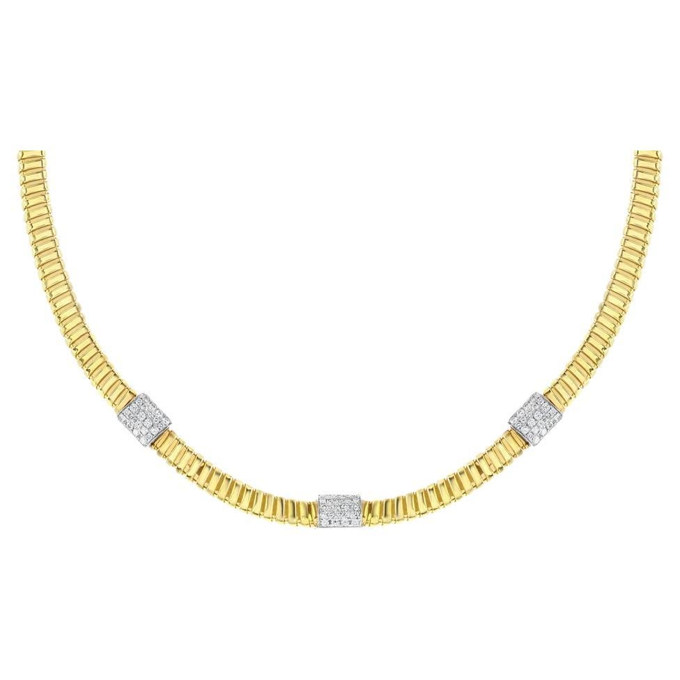 18K Yellow Gold Tubogas Choker Necklace