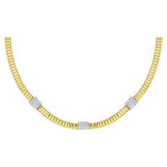 18K Yellow Gold Tubogas Choker Necklace