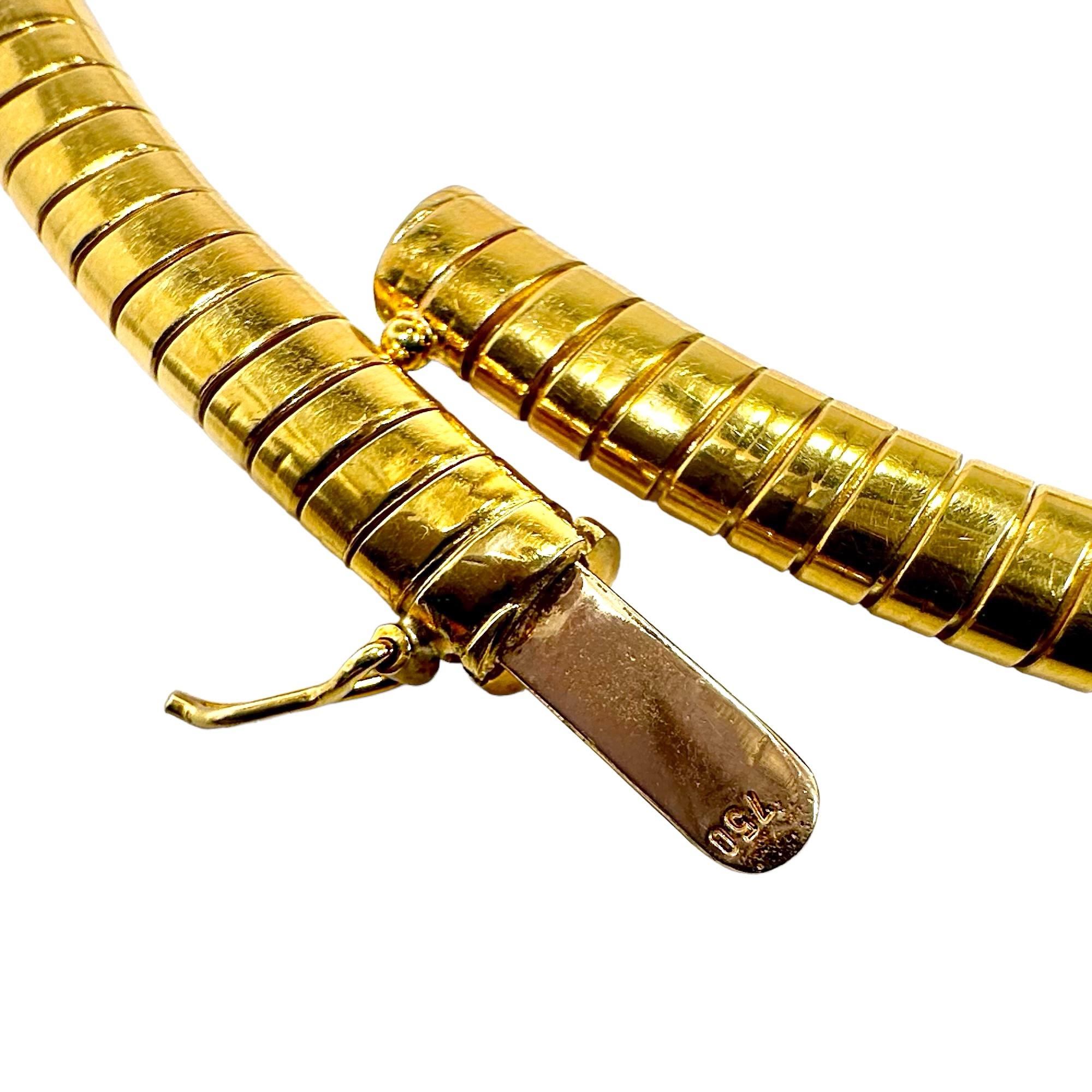 18 Karat Gelbgold Tubogas-Halskette mit ovalem Tansanit unter 13 Karat & Diamanten Damen