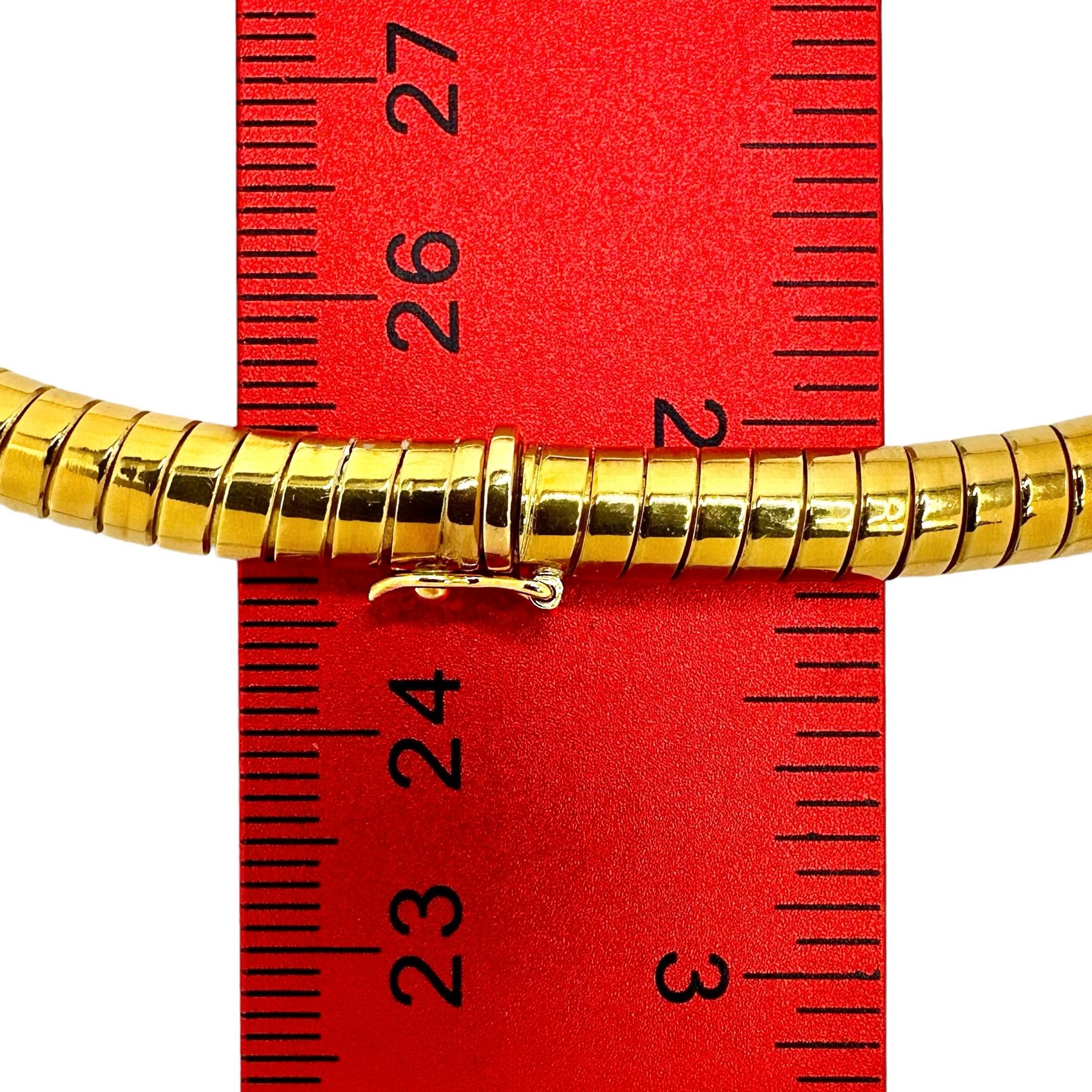 18 Karat Gelbgold Tubogas-Halskette mit ovalem Tansanit unter 13 Karat & Diamanten 1
