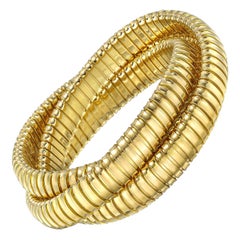 18k Yellow Gold Tubogas Rolling Bangle Bracelet