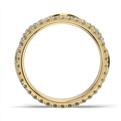 18K Yellow Gold Tulip Stackable Twisted Vine Leaf Eternity Ring '1 1/4 Carat'