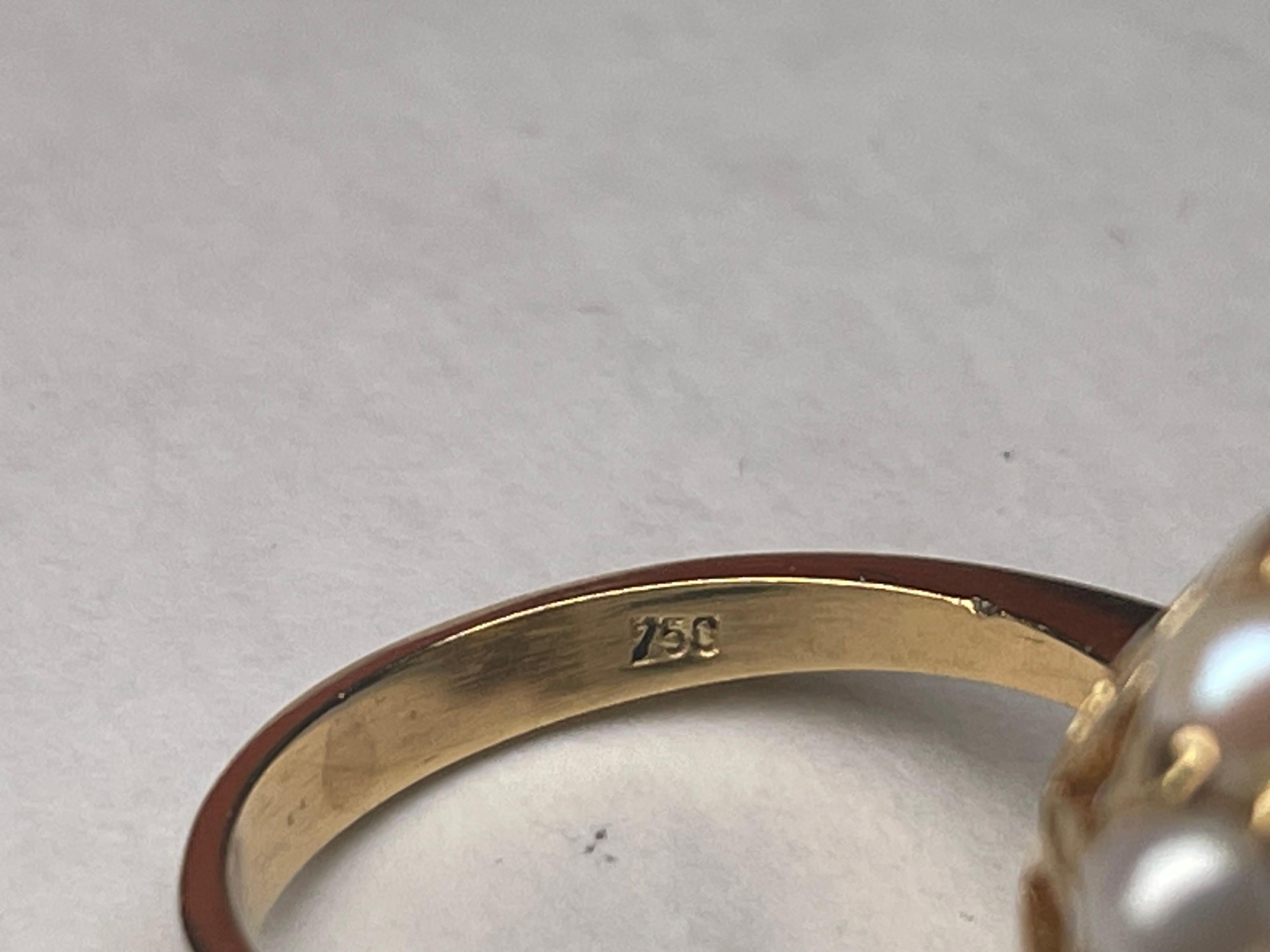18K Yellow Gold Turquoise Pearls Dome Cocktail Ring For Sale 7