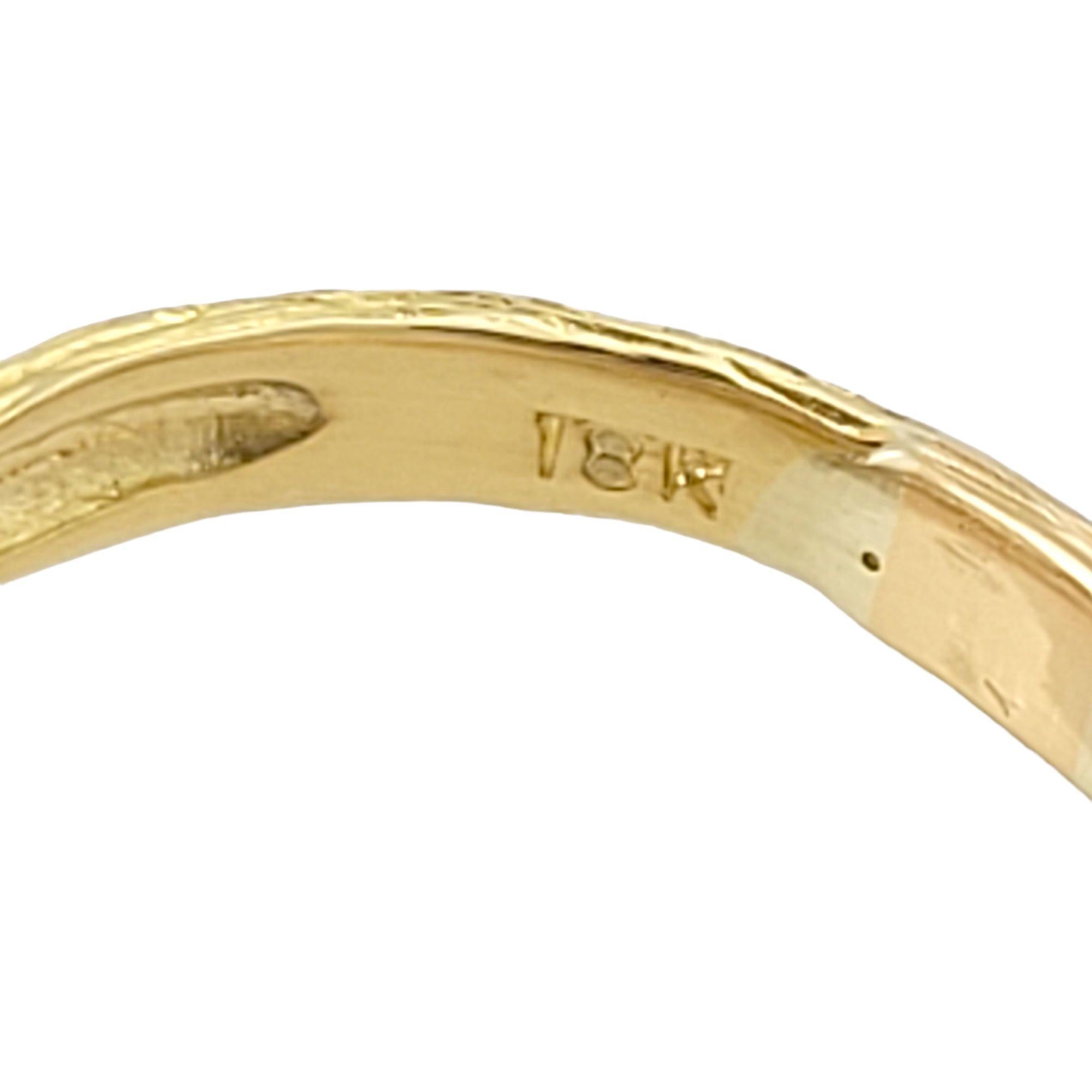 18k Yellow Gold Twist Bark Diamond Ring In Good Condition In Washington Depot, CT