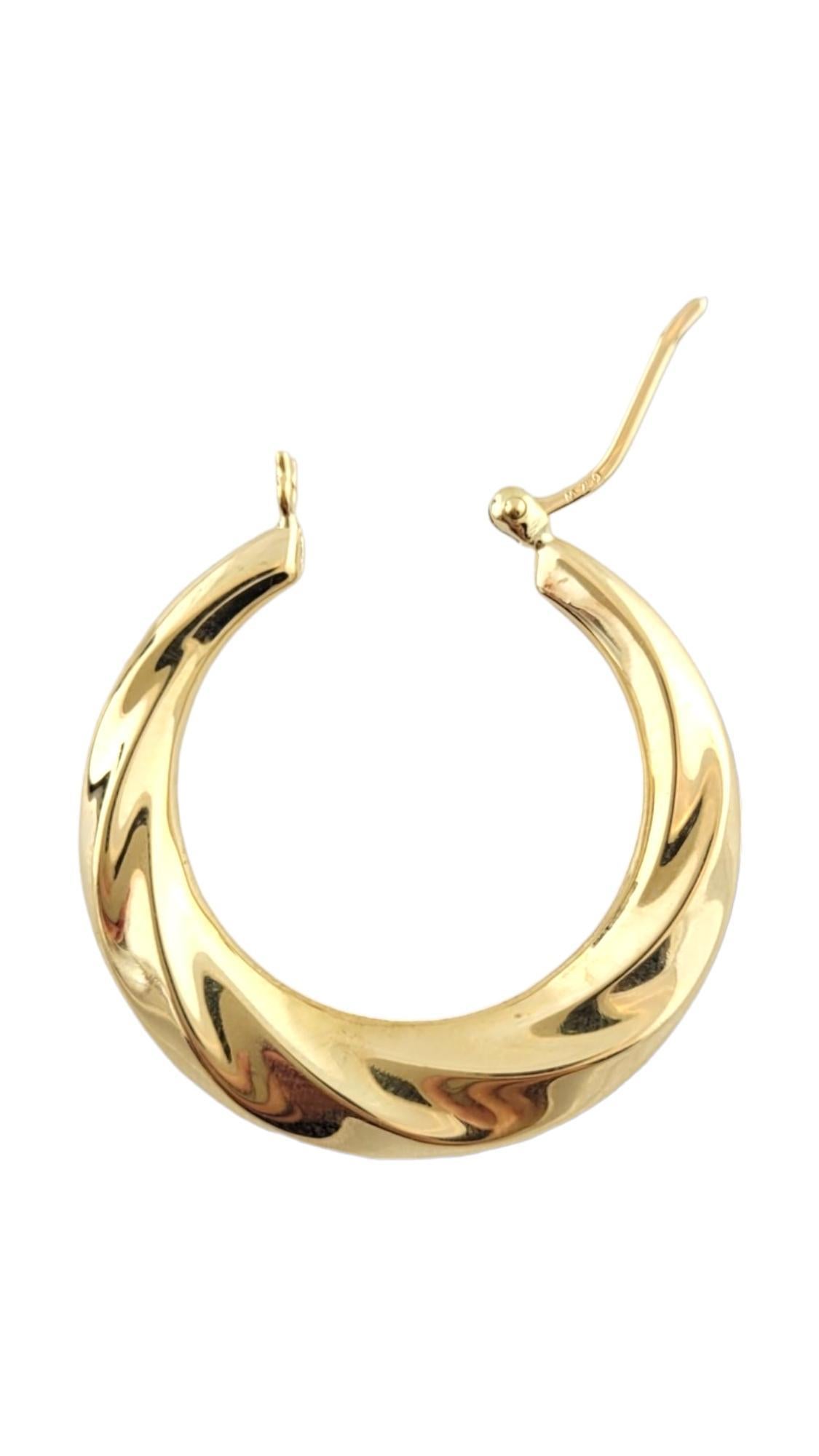 18K Yellow Gold Twist Hoop Earrings #15854 For Sale 1