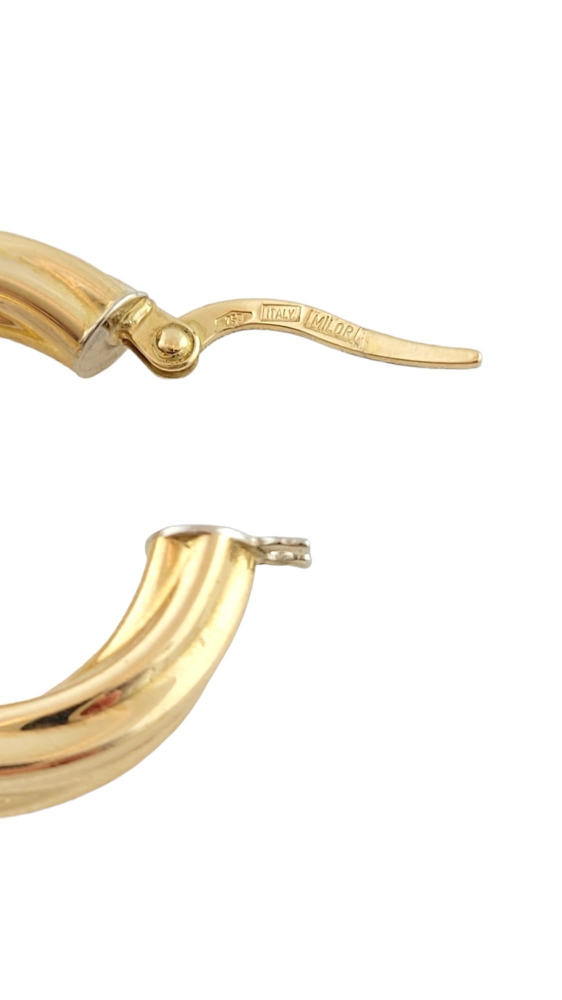 18K Yellow Gold Twist Hoop Earrings #15870 In Good Condition In Washington Depot, CT