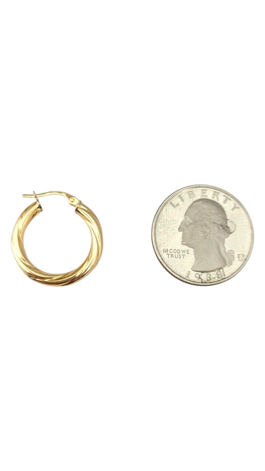 18K Yellow Gold Twisted Hoop Earrings #21710 in vendita 1