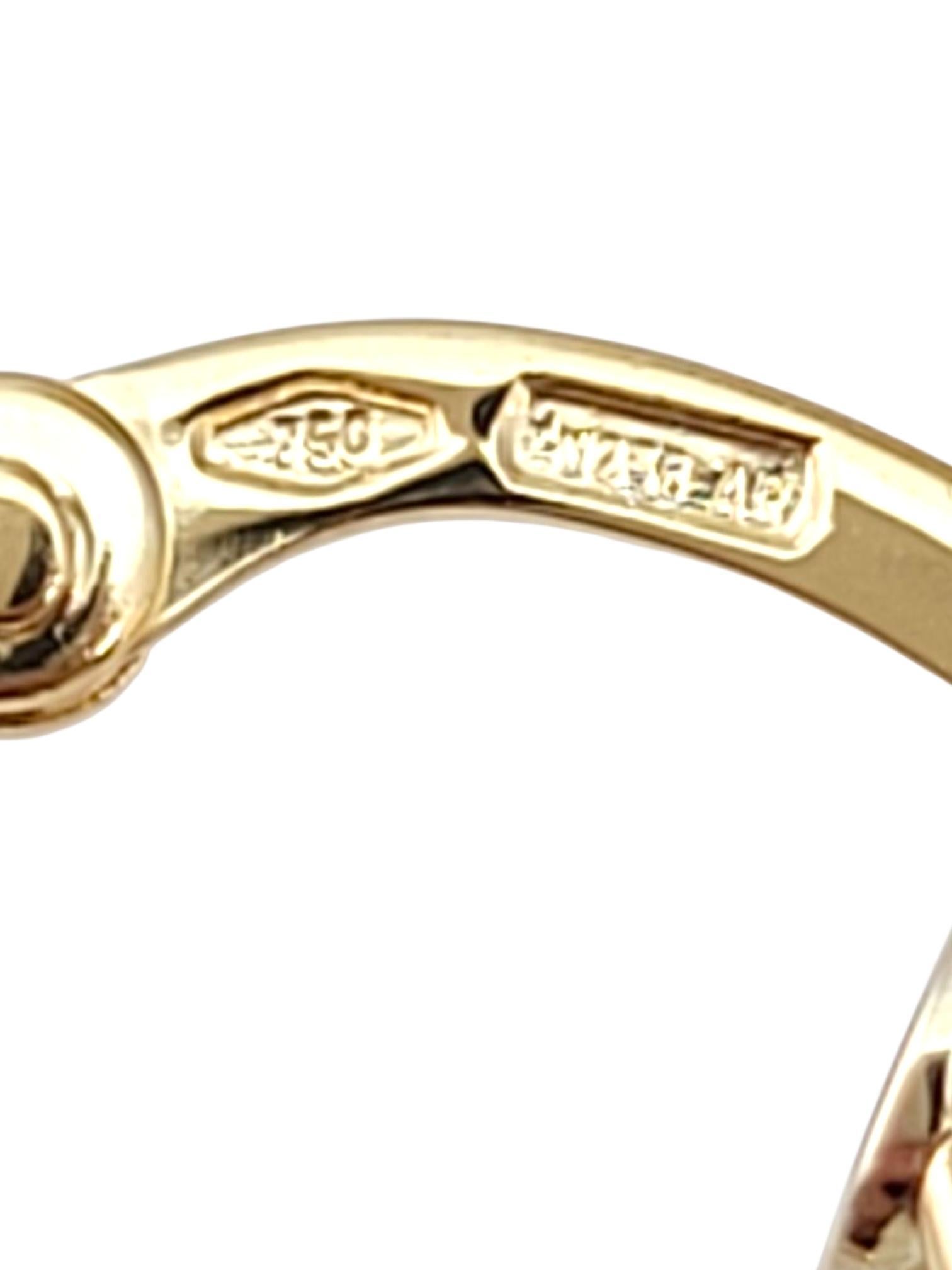18K Yellow Gold Twisted Hoop Earrings #21753 Pour femmes en vente