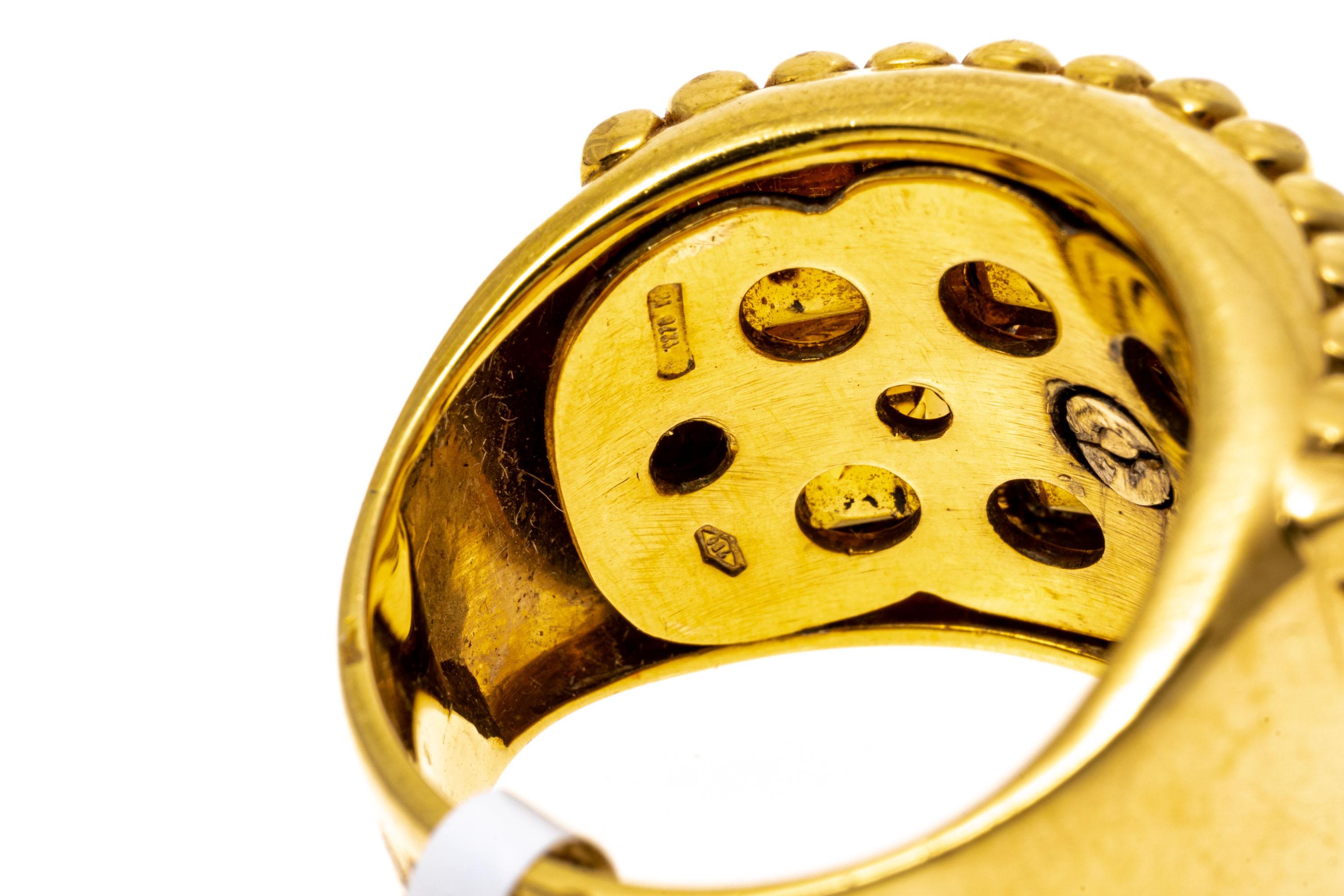 18 Karat Gelbgold Ultra Breiter Perlen-Citrin-Band-Ring mit Fensterpaneel (Zeitgenössisch) im Angebot