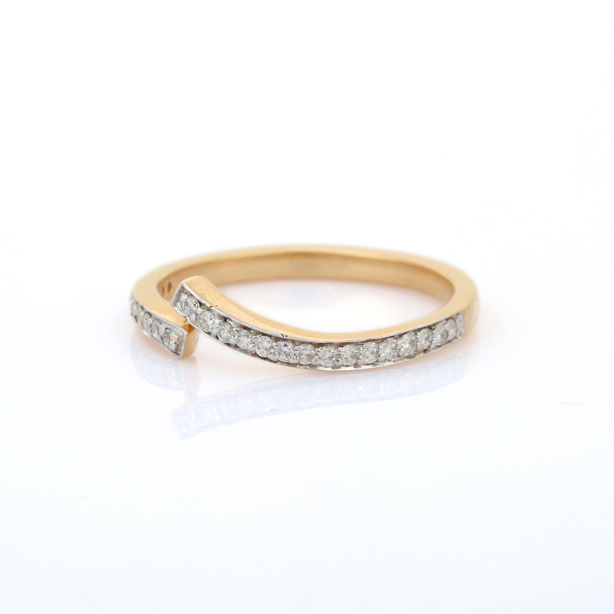 For Sale:  18K Yellow Gold Unique Diamond Ring 2